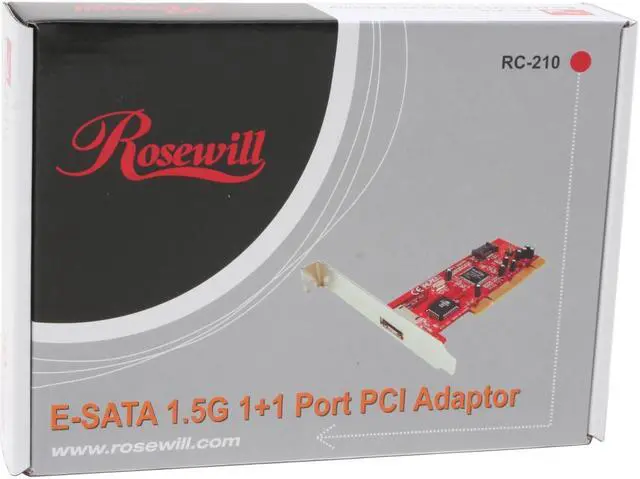 Alt view image 5 of 5 - Rosewill RC-210 Silicon Image Internal SATA / External eSATA Low Profile Ready PCI Controller Card