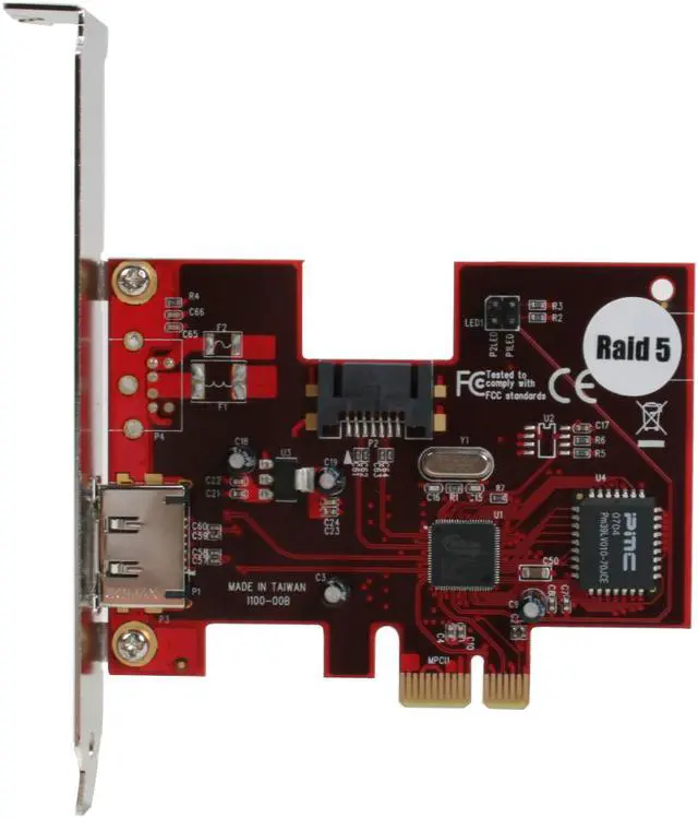 Alt view image 3 of 8 - Rosewill RC-213 Silicon Image PCI Express External eSATA x1/ Internal SATA x1 3G NCQ Controller Card RAID 0/1/0+1/5/ or un-RAID modes