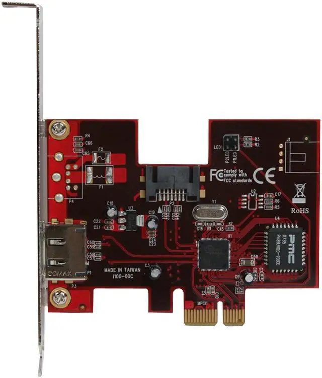 Alt view image 3 of 6 - Rosewill RC-214 Silicon Image PCI Express External eSATA x1/ Internal SATA x1 3G NCQ un-RAID Controller Card