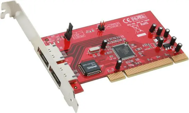 Main image of Rosewill RC-220 Silicon Image PCI 2 x eSATA 1.5G non-RAID Controller Card Also includes an additional Low Profile Size PCI Bracket