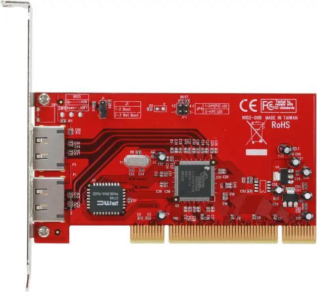 Alt view image 3 of 6 - Rosewill RC-220 Silicon Image PCI 2 x eSATA 1.5G non-RAID Controller Card Also includes an additional Low Profile Size PCI Bracket