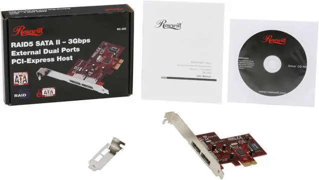 Alt view image 5 of 5 - Rosewill RC-223 PCI Express Low Profile Ready SATA Controller Card