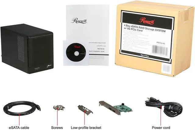 Alt view image 8 of 8 - Rosewill RSV-S4-6G - 4-Bay 3.5” Hot-Swap Spanning & JBOD Enclosure - RAID 0 / 1 / 10 / 5 / 5 + Spare - Controller Card Bundle - Up to 6 Gbps Transfer Rate