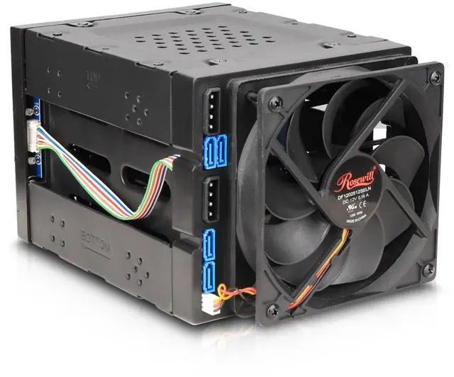 Alt view image 8 of 11 - Rosewill Hard Drive Enclosure - 3 x 5.25" to 4 x 3.5" Hot-Swap Enclosure - SATA I/II/III/ & SAS HDD  - RSV-SATA-Cage-34