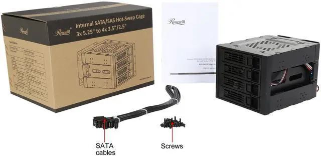 Alt view image 13 of 11 - Rosewill Hard Drive Enclosure - 3 x 5.25" to 4 x 3.5" Hot-Swap Enclosure - SATA I/II/III/ & SAS HDD  - RSV-SATA-Cage-34