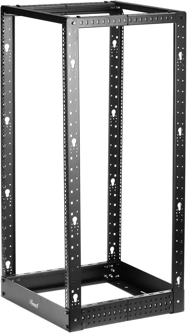 Main image of Rosewill 25U Open Frame Server Rack, 4-Post Network Server Rack, Adjustable Depth Frame Rack, Heavy Load Rack for Computer/Data/AV/IT Equipment/Network Equipment-RSR-4P25U001