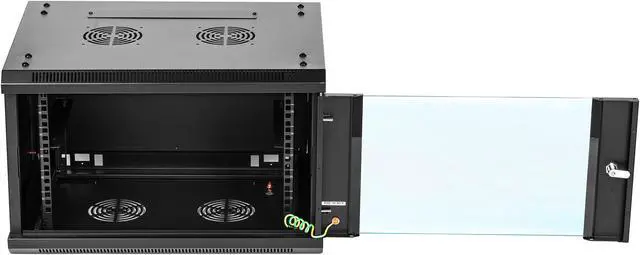 Alt view image 5 of 16 - Rosewill 6U Server Rack Enclosure with Glass Door, Locks, & Removable Side Panels Wall Mount Network Cabinet 19 Inch Rack 17.7 Inches Deep Fully Assemble-RSWM-6U001