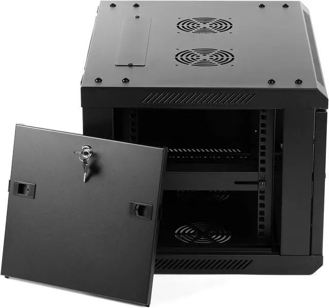 Alt view image 9 of 16 - Rosewill 6U Server Rack Enclosure with Glass Door, Locks, & Removable Side Panels Wall Mount Network Cabinet 19 Inch Rack 17.7 Inches Deep Fully Assemble-RSWM-6U001