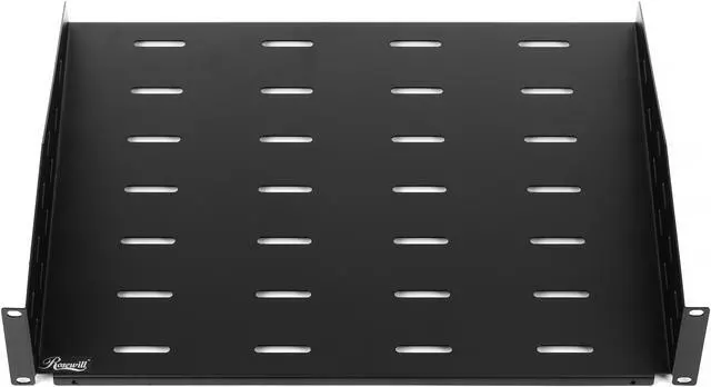 Alt view image 4 of 5 - Rosewill 2U 19-Inch Universal Vented Rack Mount Cantilever Server Cabinet Shelf 14-Inches Deep Black-RSA-2USHF001