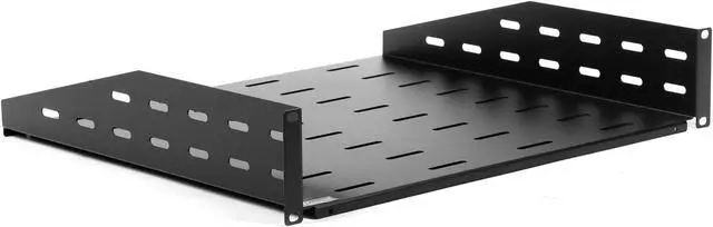 Alt view image 3 of 5 - Rosewill 2U 19-Inch Universal Vented Rack Mount Cantilever Server Cabinet Shelf 16-Inches Deep Black-RSA-2USHF00