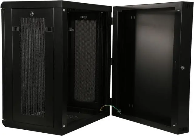 Alt view image 7 of 8 - Rosewill RSWM-15U001 15U Wall Mount Rack Enclosure Server Cabinet, Hinged, 20.5" Deep, Switch-Depth