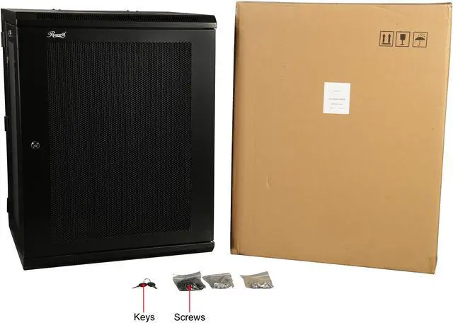Alt view image 8 of 8 - Rosewill RSWM-15U001 15U Wall Mount Rack Enclosure Server Cabinet, Hinged, 20.5" Deep, Switch-Depth