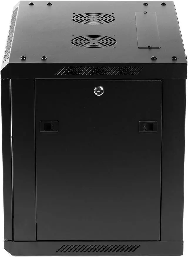 Alt view image 6 of 20 - Rosewill 9U Server Rack Enclosure with Glass Door, Locks, & Removable Side Panels Wall Mount Network Cabinet 19 Inch Rack 17.7 Inches Deep Flat-Pack-RSWM-9U001F