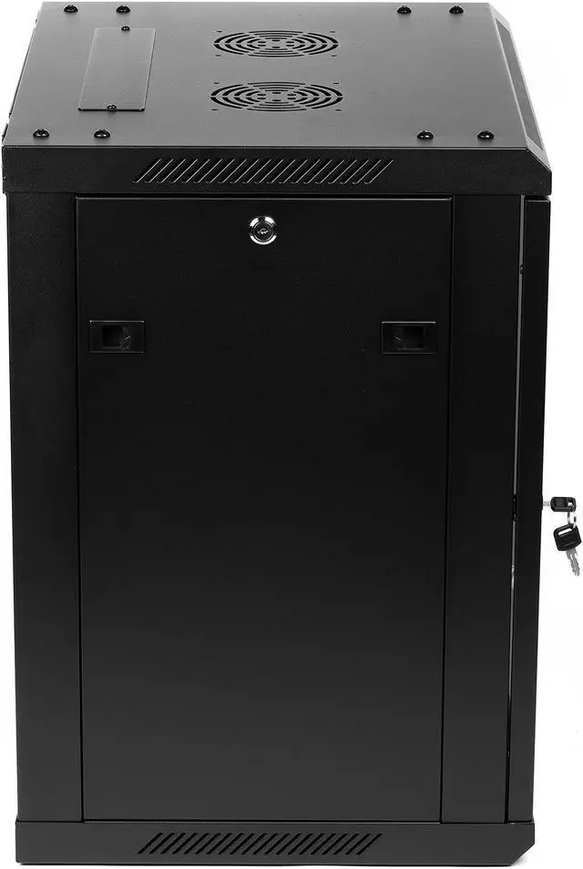 Alt view image 6 of 20 - Rosewill 12U Server Rack Enclosure with Glass Door, Locks, & Removable Side Panels Wall Mount Network Cabinet 19 Inch Rack 17.7 Inches Deep Flat-Pack-RSWM-12U001F