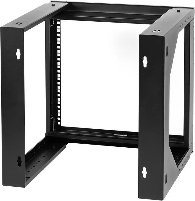 Alt view image 5 of 11 - Rosewill 9U Server Rack with Swing Gate -Wall Mount Rack for 19 Inch IT Equipment Open Frame Rack–Network Rack Wall Mount for AV & Server Equipment Adjustable Depth 18 inches to 26 inches 9U Rack, BK