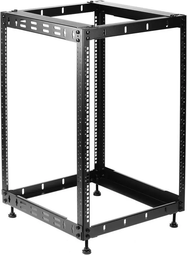 Alt view image 3 of 15 - Rosewill 15U Open Frame Network Rack for Servers & AV Gear,Server Rack Floor Standing or Wall Mounted, AV Rack for 19" Networking, Servers and Audio 20 inches Depth-RSWR-15U001
