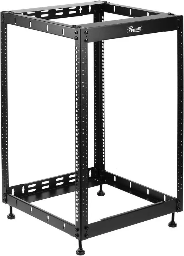 Alt view image 4 of 15 - Rosewill 15U Open Frame Network Rack for Servers & AV Gear,Server Rack Floor Standing or Wall Mounted, AV Rack for 19" Networking, Servers and Audio 20 inches Depth-RSWR-15U001