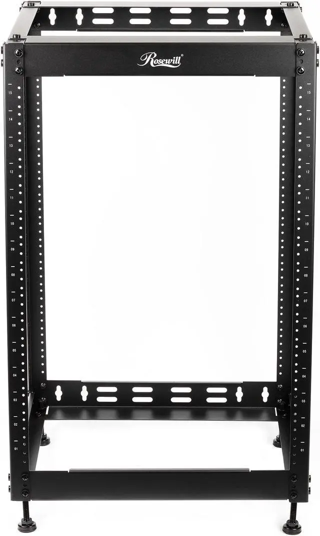 Alt view image 5 of 15 - Rosewill 15U Open Frame Network Rack for Servers & AV Gear,Server Rack Floor Standing or Wall Mounted, AV Rack for 19" Networking, Servers and Audio 20 inches Depth-RSWR-15U001