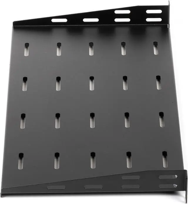 Alt view image 3 of 5 - Rosewill 1U 19-Inch Universal Vented Rack Mount Cantilever Server Cabinet Shelf 10-Inches Deep Black, 2 Pack-RSA-1USHF001D