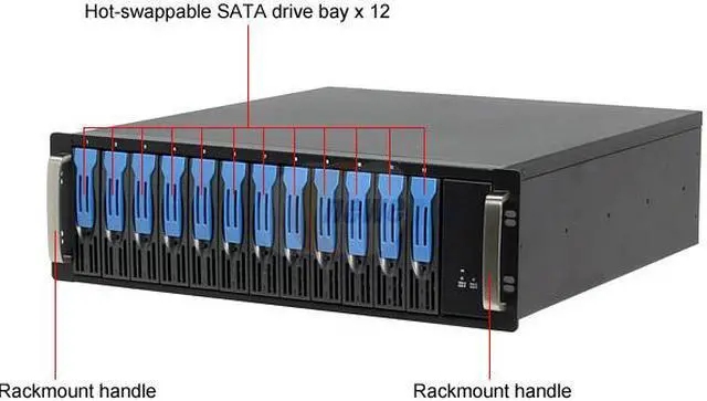 Alt view image 3 of 4 - NORCO DS-1240 RAID level 0, 1, 5, 10, 50 and JBOD with optional third-party RAID controller 12 3.5" Drive Bays 3 x Infiniband Multilane 4-channel interface 12 Bay Infiniband Multilane SATA Hard Drive Storage Array - OEM
