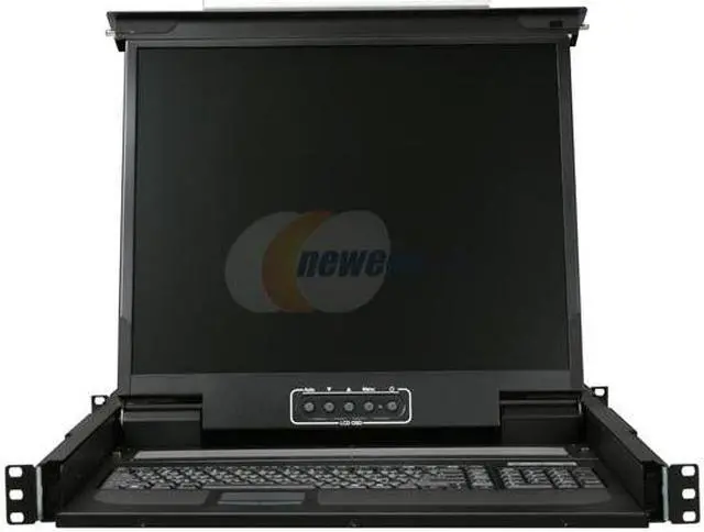 Alt view image 2 of 8 - 19" 1U Rackmount 1 port KVM Console LCD