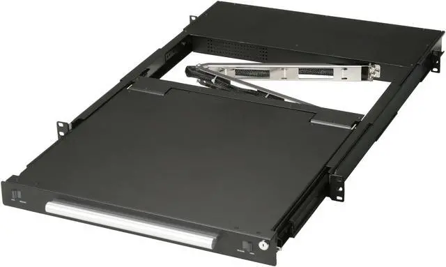 Alt view image 7 of 8 - 19" 1U Rackmount 1 port KVM Console LCD