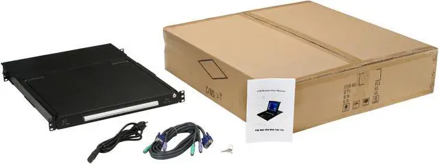 Alt view image 8 of 8 - 19" 1U Rackmount 1 port KVM Console LCD