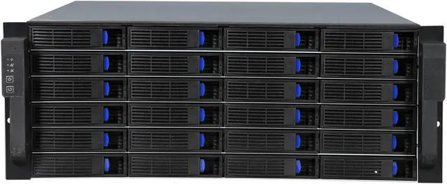 Alt view image 2 of 7 - External 4U 24 Bay Hot-Swap 6G SAS / SATA III Rackmount RAID / JBOD Enclosure