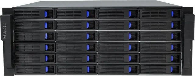 Alt view image 2 of 7 - NORCO DS-24E 24 3.5" Drive Bays One SFF-8088 "IN" connector for connection to the host, two SFF-8088 "OUT" connectors for expansion to an additional JBOD enclosure External 4U 24 Bay 6G SAS/SATA Expander Rackmount RAID / JBOD Enclosure