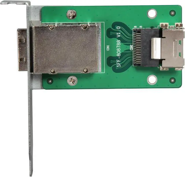Alt view image 3 of 6 - NORCO C-8087-8088L 1-Port SFF-8087 to SFF-8088 Adapter with Low Profile Mounting Bracket