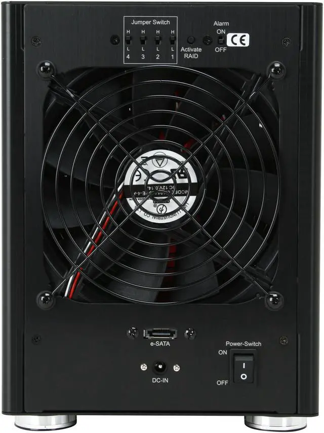 Alt view image 4 of 5 - Lian Li EX-50 RAID 0 / 1 / 3 / 5 / 10 / JBOD 5 3.5" Drive Bays e-SATA (3 Gbps, auto-negotiates to 1.5 Gbps) RAID Sub-System