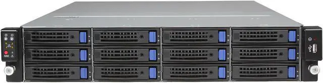 Alt view image 2 of 10 - ASRock 2U12L6SW-2TS6 2U Rackmount Server BareboneDual LGA 2011 Intel C602 DDR3 1600/1333/1066 650W Redundant PSU, Gold