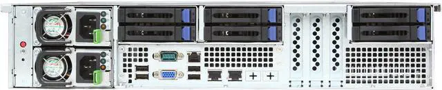 Alt view image 4 of 10 - ASRock 2U12L6SW-2TS6 2U Rackmount Server BareboneDual LGA 2011 Intel C602 DDR3 1600/1333/1066 650W Redundant PSU, Gold