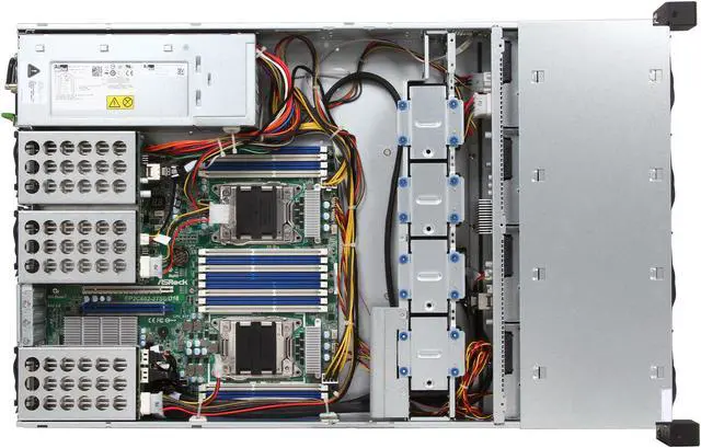 Alt view image 8 of 10 - ASRock 2U12L6SW-2TS6 2U Rackmount Server BareboneDual LGA 2011 Intel C602 DDR3 1600/1333/1066 650W Redundant PSU, Gold