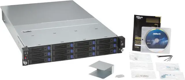 Alt view image 9 of 10 - ASRock 2U12L6SW-2TS6 2U Rackmount Server BareboneDual LGA 2011 Intel C602 DDR3 1600/1333/1066 650W Redundant PSU, Gold