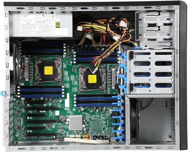 Alt view image 6 of 9 - SUPERMICRO SYS-7038A-I Mid-Tower Server Barebone Dual LGA 2011 Intel C612 DDR4 2133/1866/1600