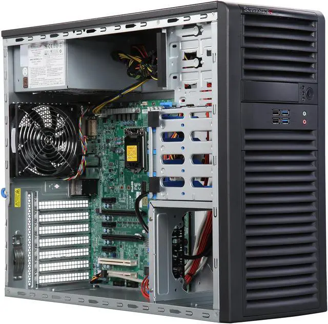 Alt view image 7 of 9 - Supermicro Performance Workstation Barebone 5039A-IL, Mid-tower, Intel C236 Chipset, Supports Intel Xeon E3 v6 / v5, 7th / 6th Gen Intel Core i7 / i5 / i3, Pentium, Celeron CPUs