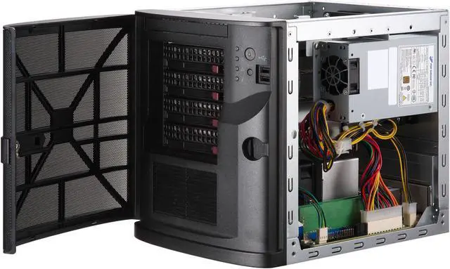 Alt view image 2 of 5 - Supermicro Micro-tower, NAS, Cloud, Edge, Backup, Storage, Server Barebone 5029C-T, Intel C246 Chipset, Supports Intel Xeon E-2100 CPUs, 4 x Hot-swappable Drive Bays, IPMI