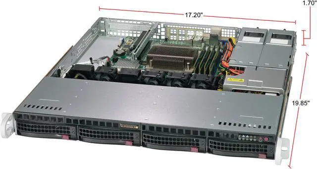 Alt view image 2 of 4 - SUPERMICRO SYS-5019C-MR 1U Rackmount Server Barebone LGA 1151 Intel C246 DDR4 2666 / 2400 / 2133 MHz ECC SDRAM