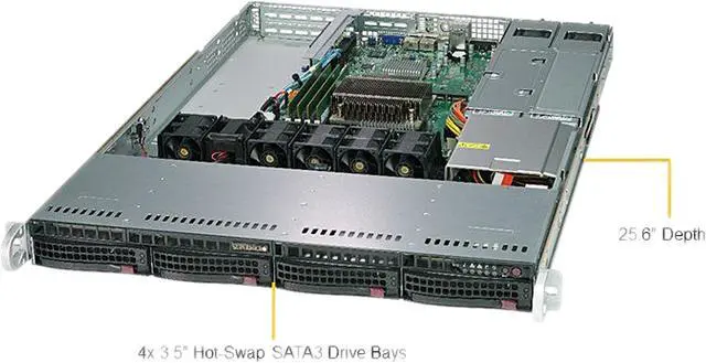 Alt view image 3 of 5 - SUPERMICRO SYS-5019C-WR 1U Rackmount Server Barebone, For Customized Please Contact with Newegg B2B.
