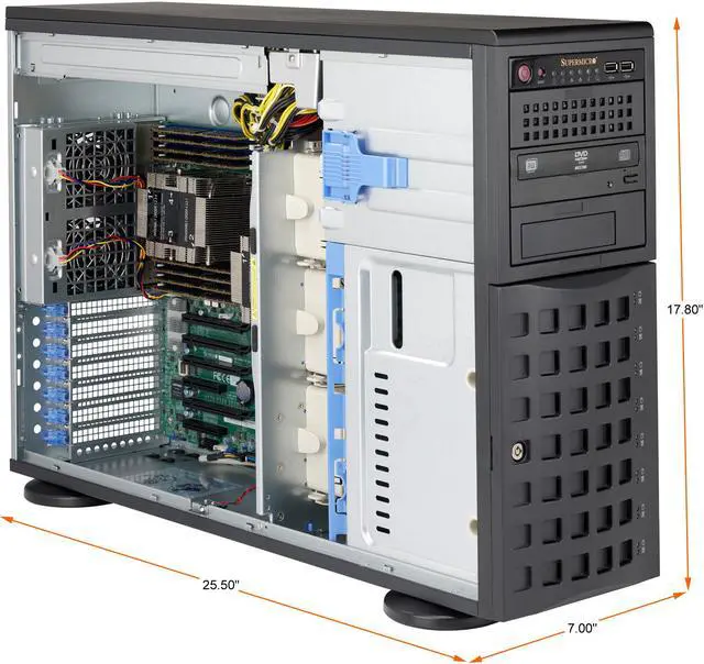 Alt view image 2 of 2 - SUPERMICRO SuperChassis CSE-745BAC-R1K23B 4U Tower Server Chassis