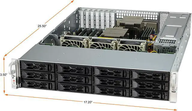 Alt view image 2 of 5 - SUPERMICRO AS -2024S-TR 2U Rackmount Server Barebone without Heat Sinks