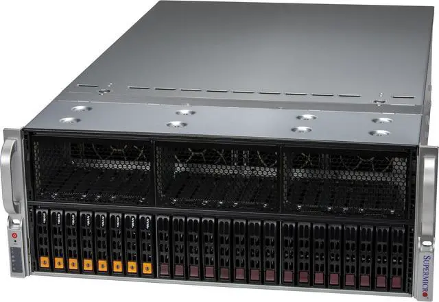 Main image of Supermicro SYS-421GE-TNRT 4U GPU Server Barebone, Dual Socket E (LGA-4677) 4th Gen Intel® Xeon® Scalable processors.