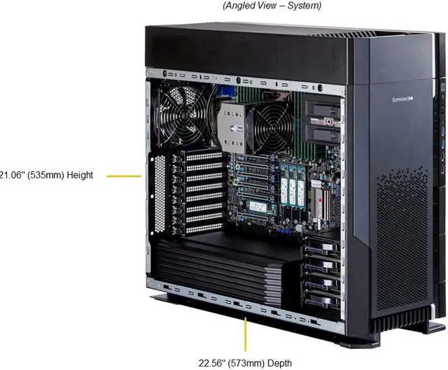 Main image of Supermicro SYS-551A-T 5U Workstation Barebone, Single Socket E (LGA4677), support Intel® Xeon® W-3400 processors, 1x 1GbBaseT, 1x 10GbBaseT.