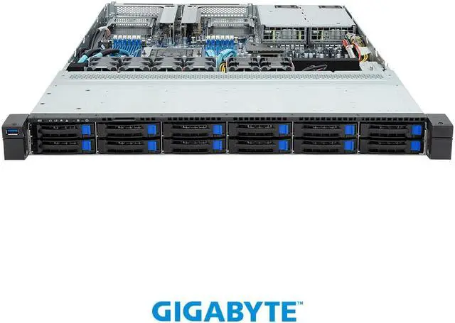 Alt view image 2 of 4 - GIGABYTE R163-Z32-AAB1 Rack Server - AMD EPYC™ 9004 - 1U UP 12-Bay SATA/SAS