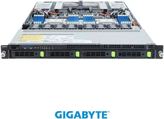 Alt view image 2 of 4 - GIGABYTE R183-Z93-AAD1 Rack Server - AMD EPYC™ 9004 - 1U DP 4-Bay Gen5 NVMe/SATA/SAS-4