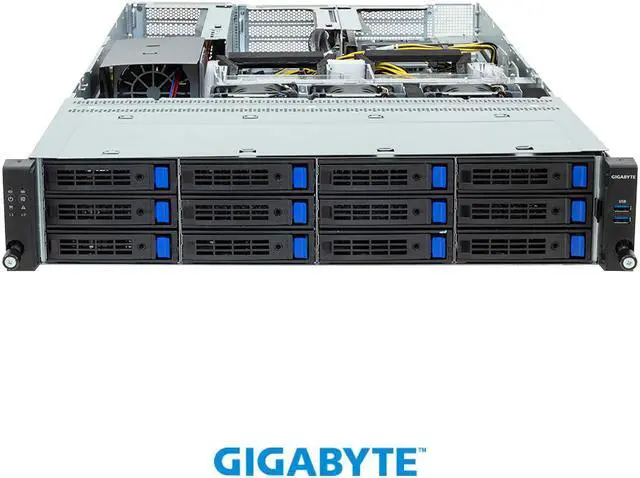 Alt view image 2 of 4 - GIGABYTE R243-EG0-AAL1 Rack Server - AMD EPYC™ 8004 - 2U UP 4 x PCIe Gen5 GPUs Titanium