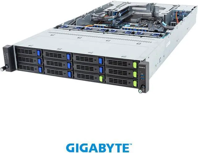 Alt view image 2 of 4 - GIGABYTE R283-S91-AAE1 Rack Server - 5th/4th Gen Intel® Xeon® Scalable - 2U DP 12+2-Bay Gen4 NVMe/SATA/SAS