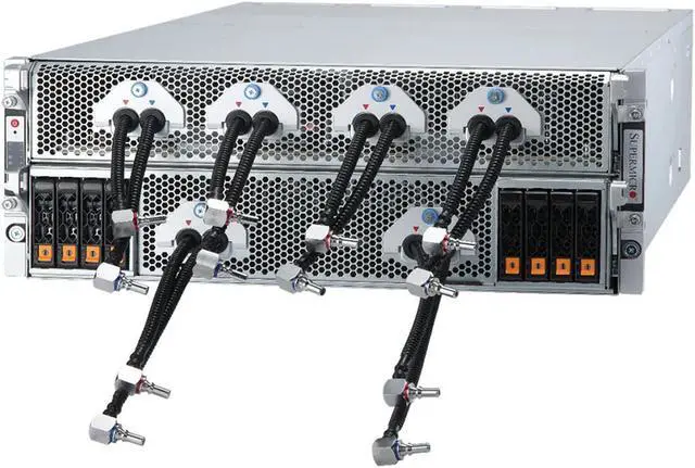 Main image of Supermicro GPU A+ Server AS -4125GS-TNMR2-LCC Server Barebones, DP AMD 4U Liquid-Cooled System with AMD Instinct™ MI300X 8-GPU. Complete System Only