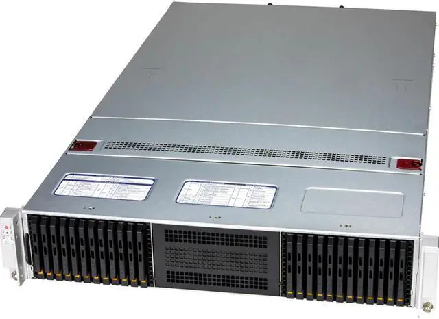 Main image of Supermicro SSG-222B-NE3X24R, 2U front-loading all-flash storage server with 24 E3.S NVMe drives and PCIe 5.0, Complete System Only.